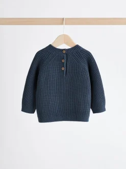 Blauw - Babyset met gebreide trui en legging (0mnd-2jr)