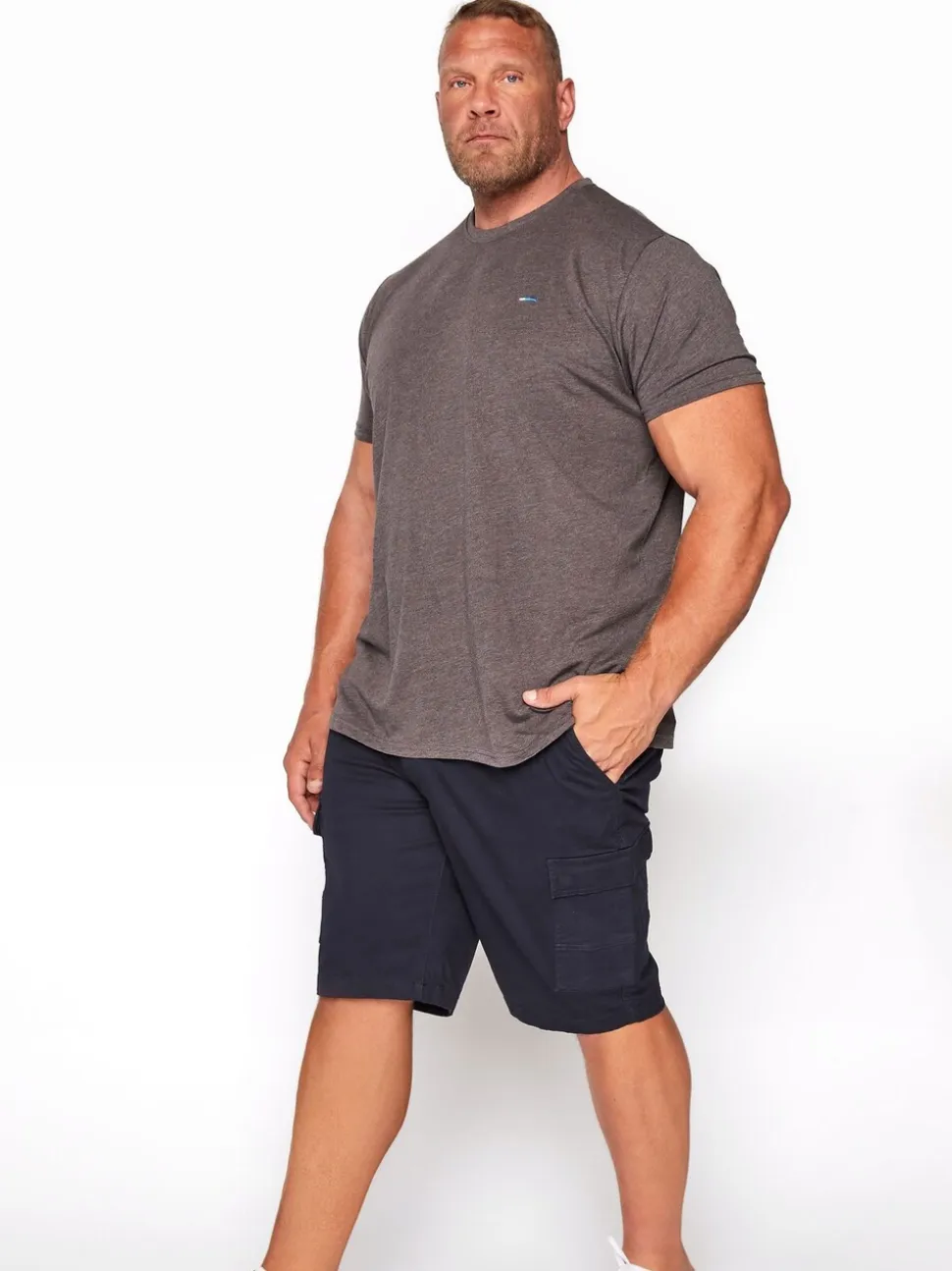 Blauw - Badrhino - Big & Tall - Cargoshort met stretch