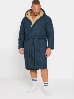 Blauw - BadRhino Big & Tall Waffle Borg-badjas