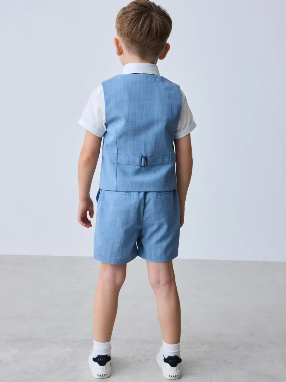 Blauw - Baker By Ted Baker set van overhemd, gilet en short