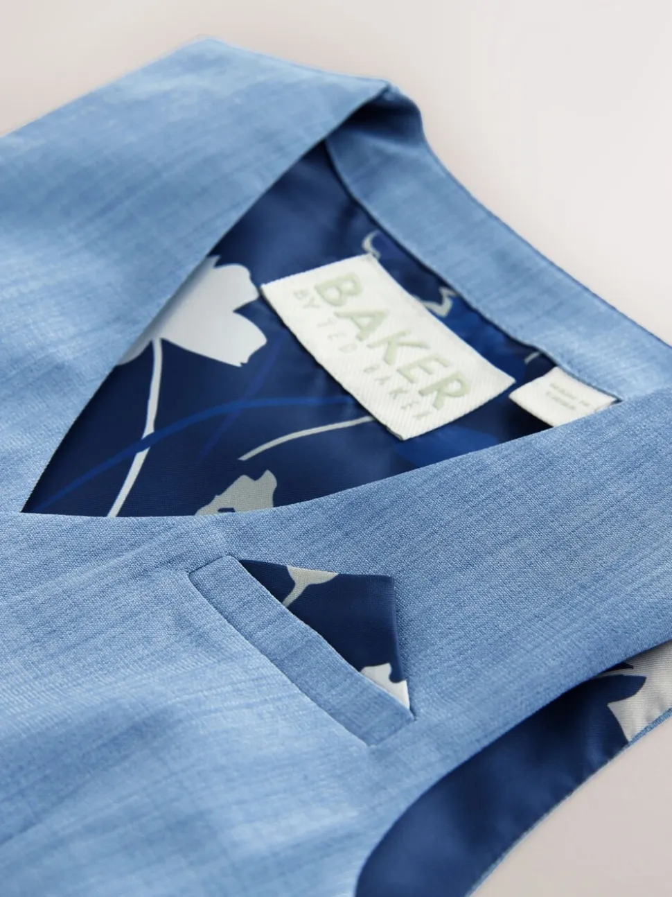 Blauw - Baker By Ted Baker set van overhemd, gilet en short