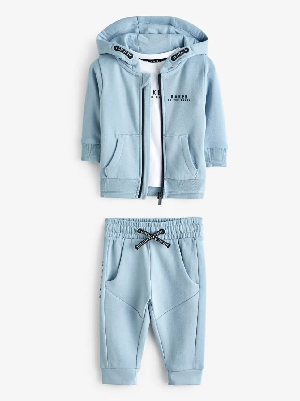 Blauw - Baker by Ted Baker 100% katoenen (0 - 6 jr) driedelig trainingspakset