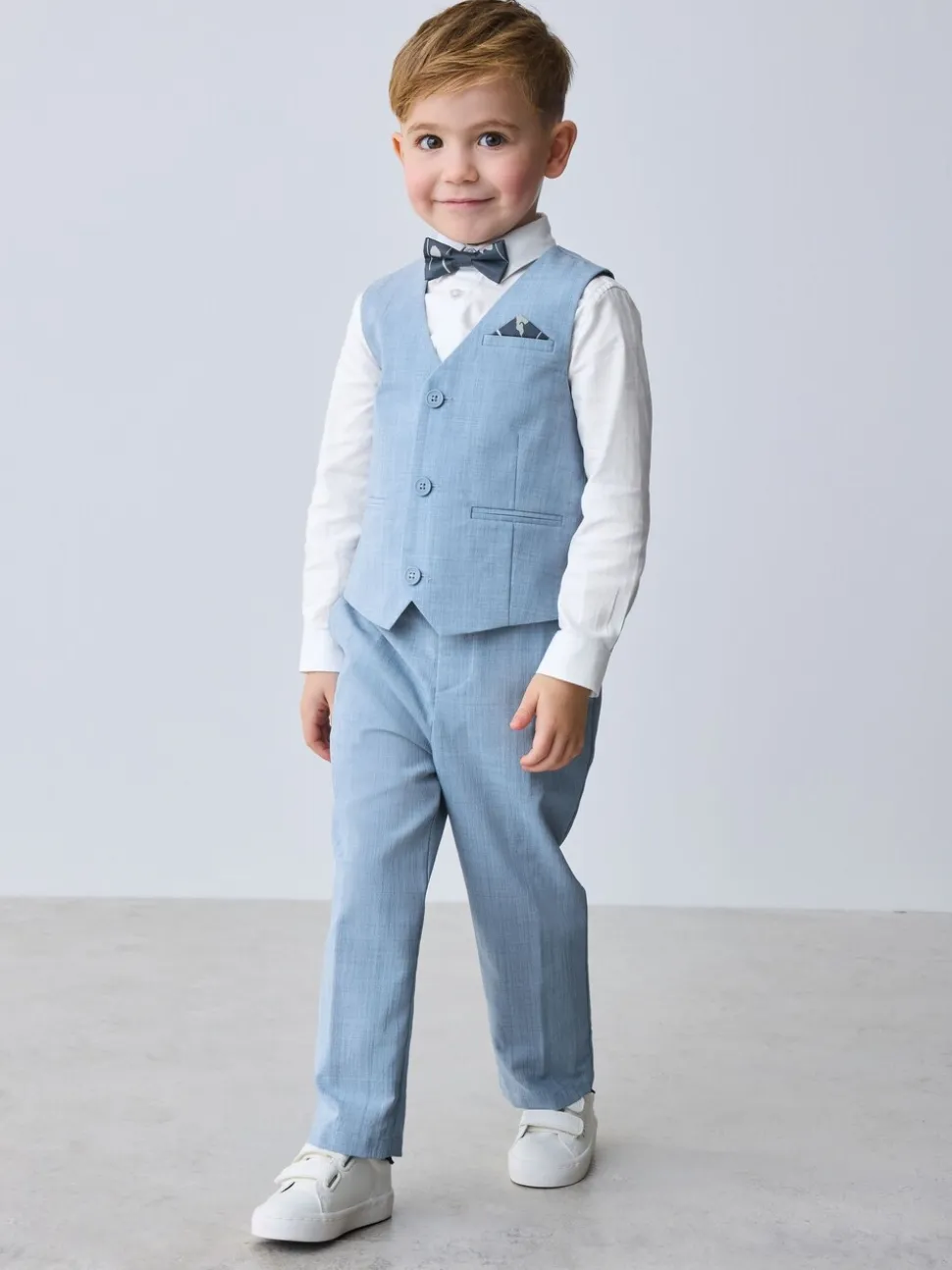 Blauw - Baker by Ted Baker set van gilet, overhemd en broek