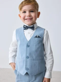 Blauw - Baker by Ted Baker set van gilet, overhemd en broek