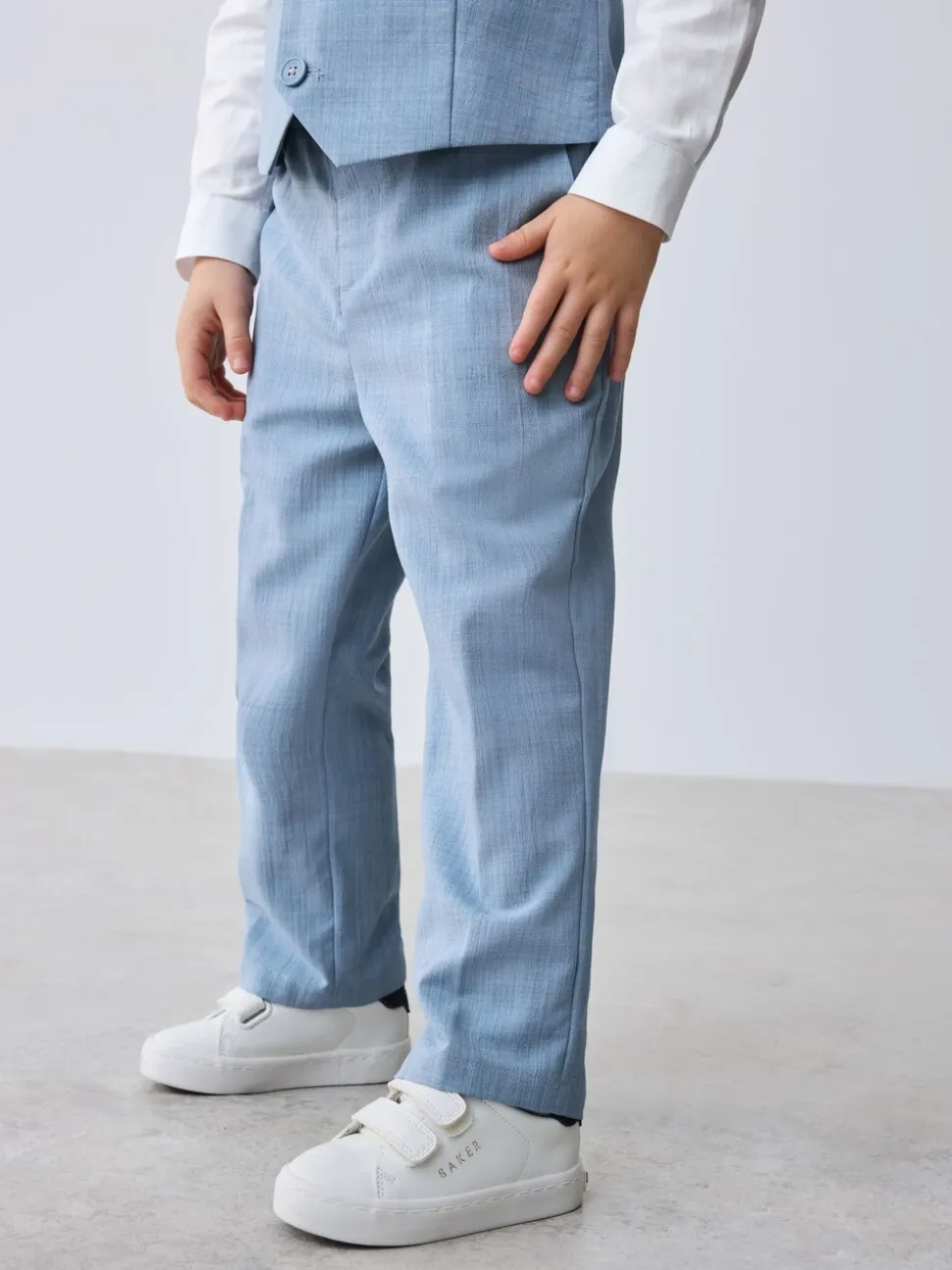 Blauw - Baker by Ted Baker set van gilet, overhemd en broek