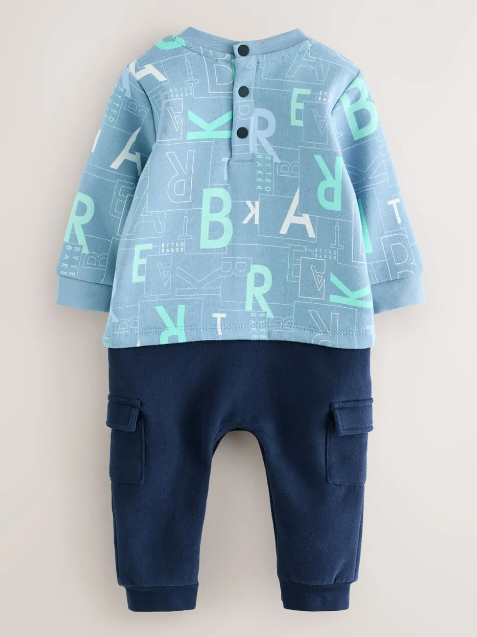 Blauw - Baker by Ted Baker All Over Print Long Sleeve Romper