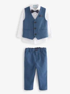 Blauw - Baker by Ted Baker set van gilet, overhemd en broek