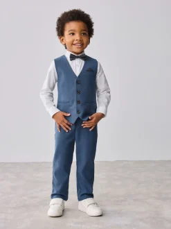 Blauw - Baker by Ted Baker set van gilet, overhemd en broek