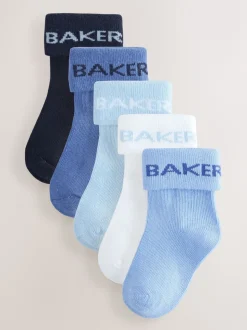 Blauw - Baker by Ted Baker babysokken verpakking van 5