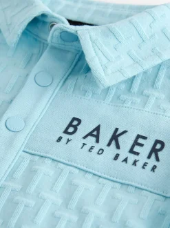 Blauw - Baker By Ted Baker - Set van geribbeld rompertje en muts
