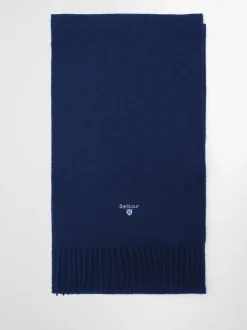 Blauw - Barbour® effen lamswollen sjaal