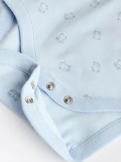 Blauw - Beer Baby Bodysuits met korte mouwen