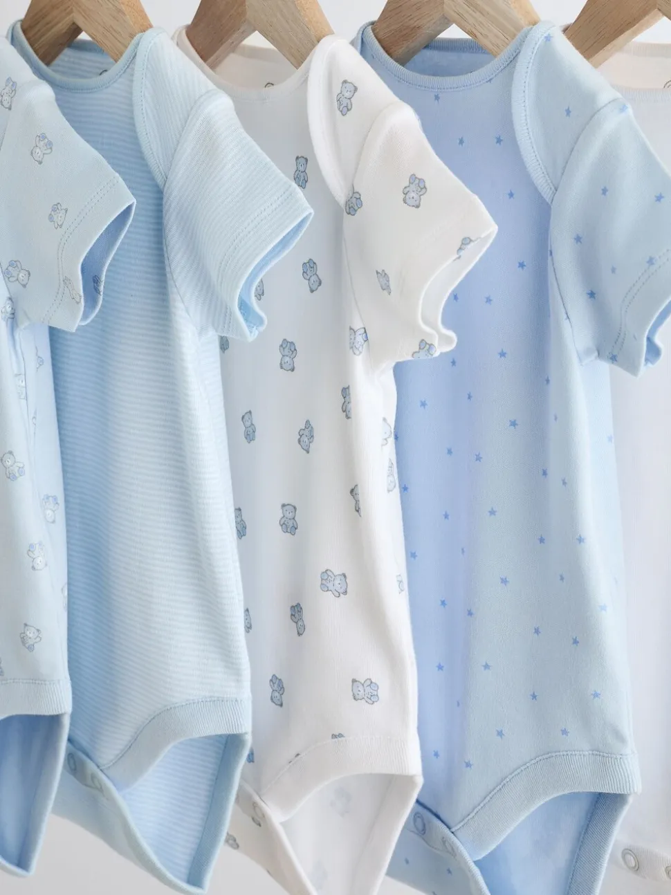 Blauw - Beer Baby Bodysuits met korte mouwen