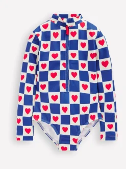 Blauw - Boden badpak met lange mouwen