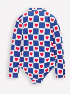 Blauw - Boden badpak met lange mouwen