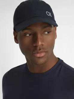 Blauw - Calvin Klein Golf 100% zwarte katoenen keperstof petten