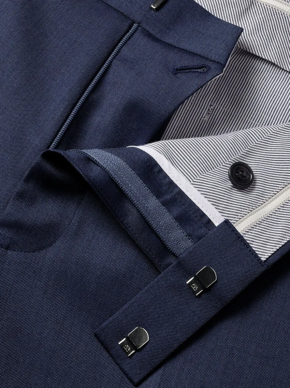 Blauw - Charles Tyrwhitt Slim Fit Sharkskin Trousers