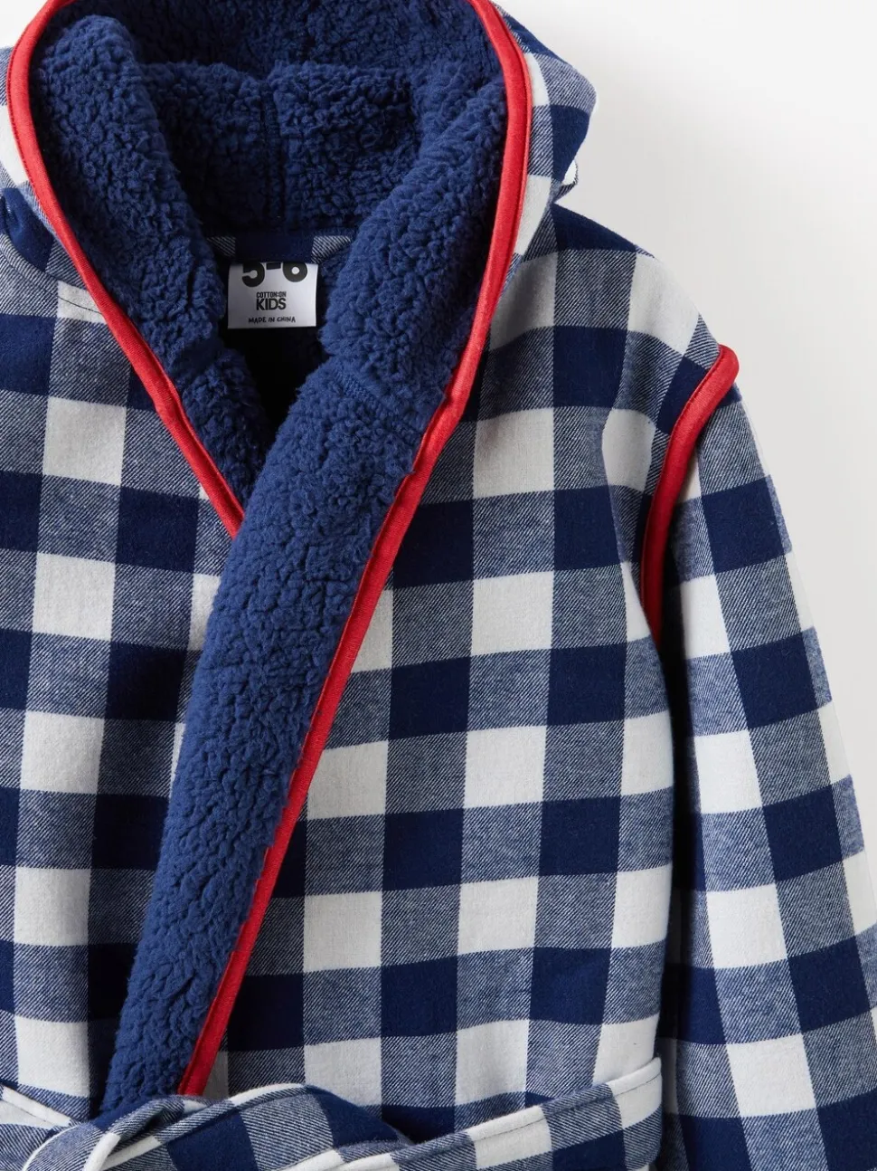 Blauw - Cotton On Hooded Dressing Gown