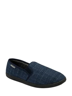 Blauw - Dunlop pantoffels met twee inzetstukken voor heren