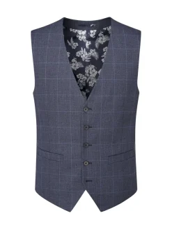 Blauw - Enkele knoop - Skopes scoop Anello gilet met dubbele rij knopen
