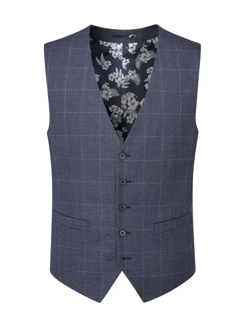 Blauw - Enkele knoop - Skopes scoop Anello gilet met dubbele rij knopen