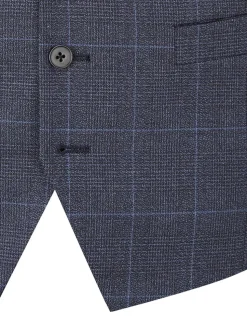 Blauw - Enkele knoop - Skopes scoop Anello gilet met dubbele rij knopen