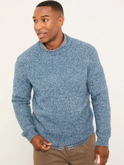 Blauw - FatFace Knitted Crew Neck Jumper