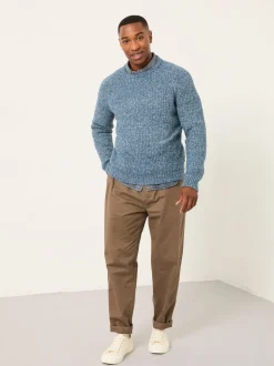 Blauw - FatFace Knitted Crew Neck Jumper
