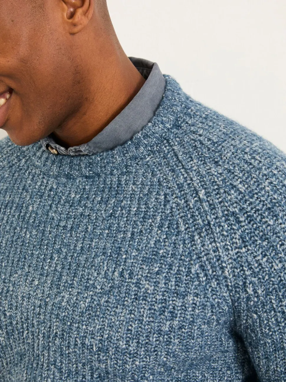 Blauw - FatFace Knitted Crew Neck Jumper
