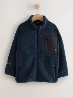 Blauw - Fleecejack met ritssluiting (3-16jr)