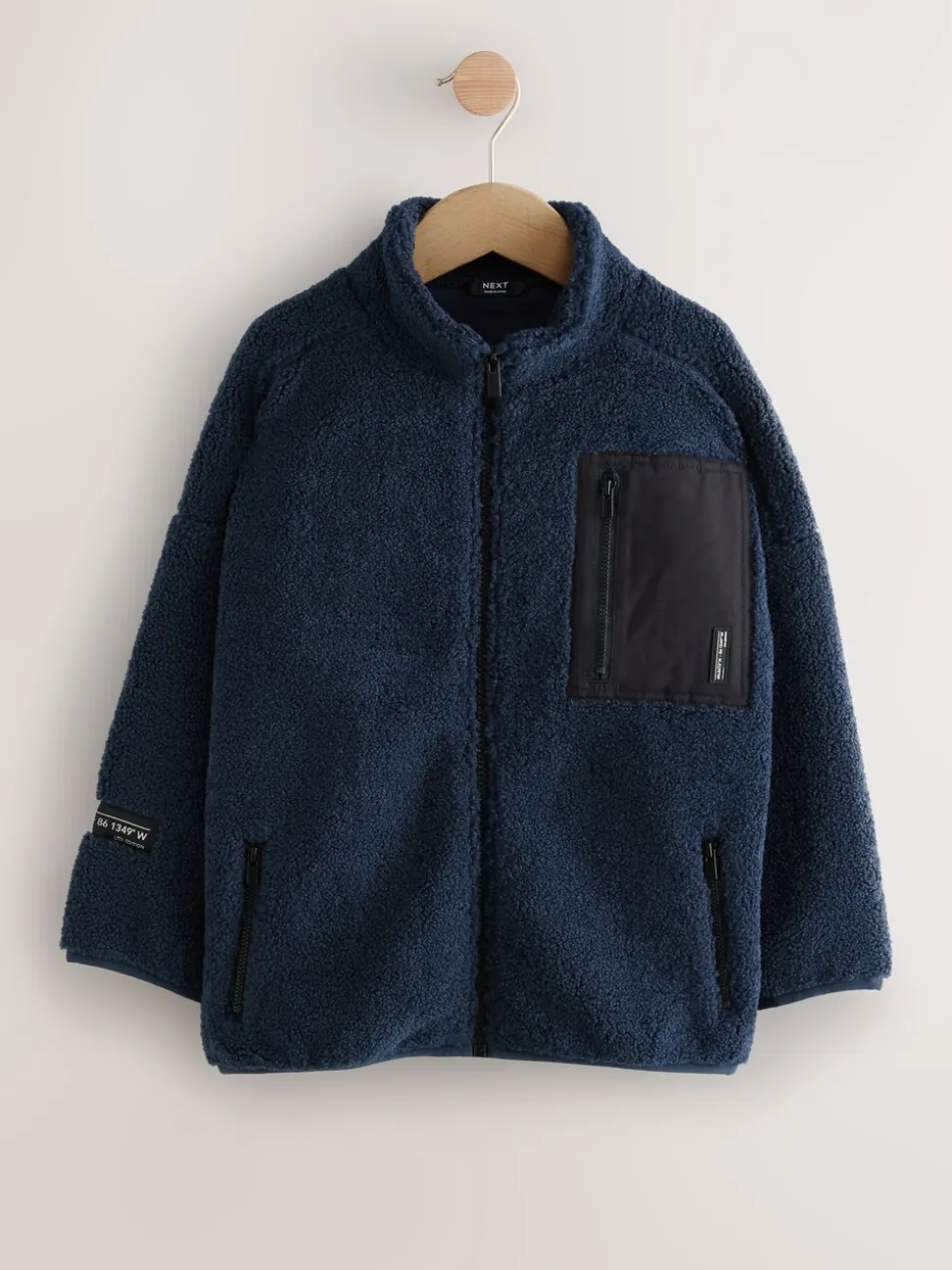 Blauw - Fleecejack met ritssluiting (3-16jr)