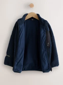 Blauw - Fleecejack met ritssluiting (3-16jr)