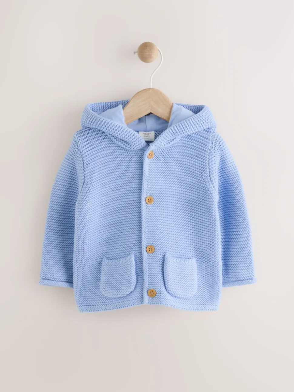 Blauw - Gebreid babyvest (0 mnd- 2 jr)