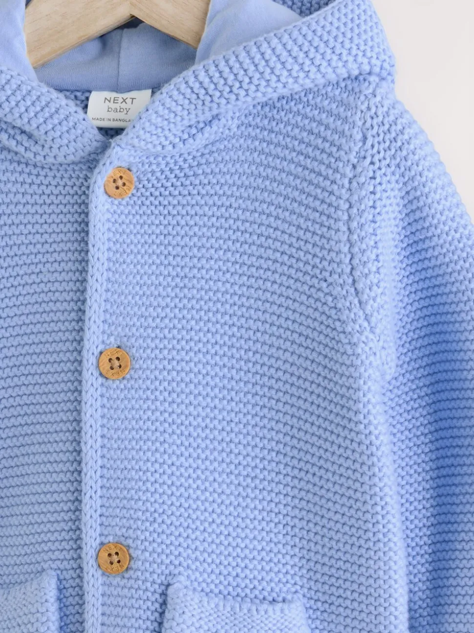Blauw - Gebreid babyvest (0 mnd- 2 jr)