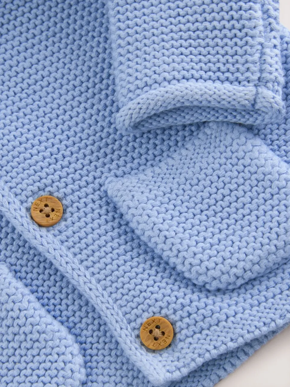 Blauw - Gebreid babyvest (0 mnd- 2 jr)