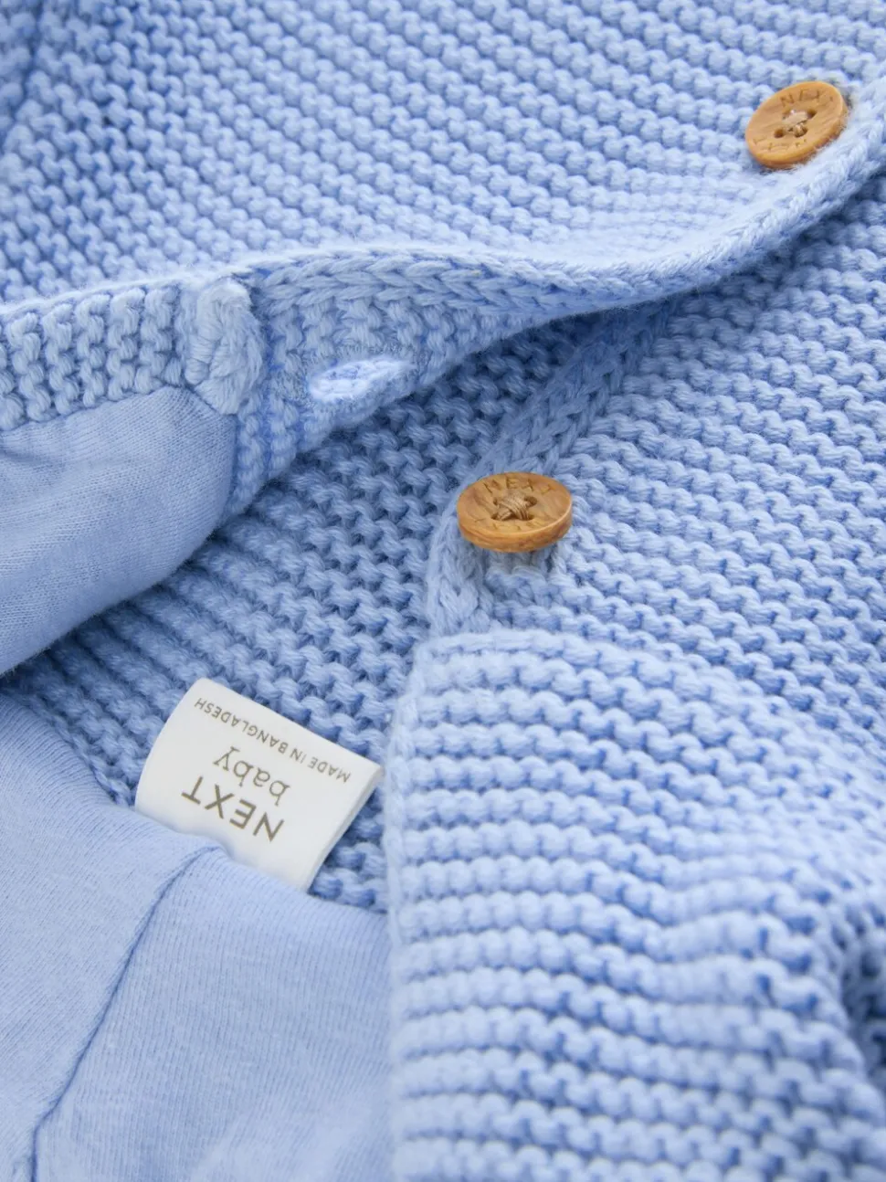 Blauw - Gebreid babyvest (0 mnd- 2 jr)