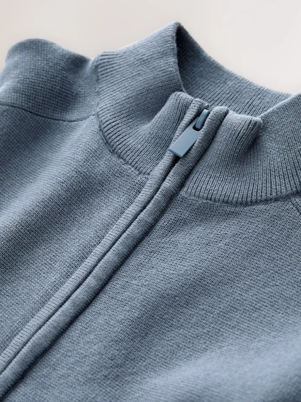 Blauw - Gebreid vest met rits (3-16 jr)