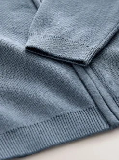 Blauw - Gebreid vest met rits (3-16 jr)