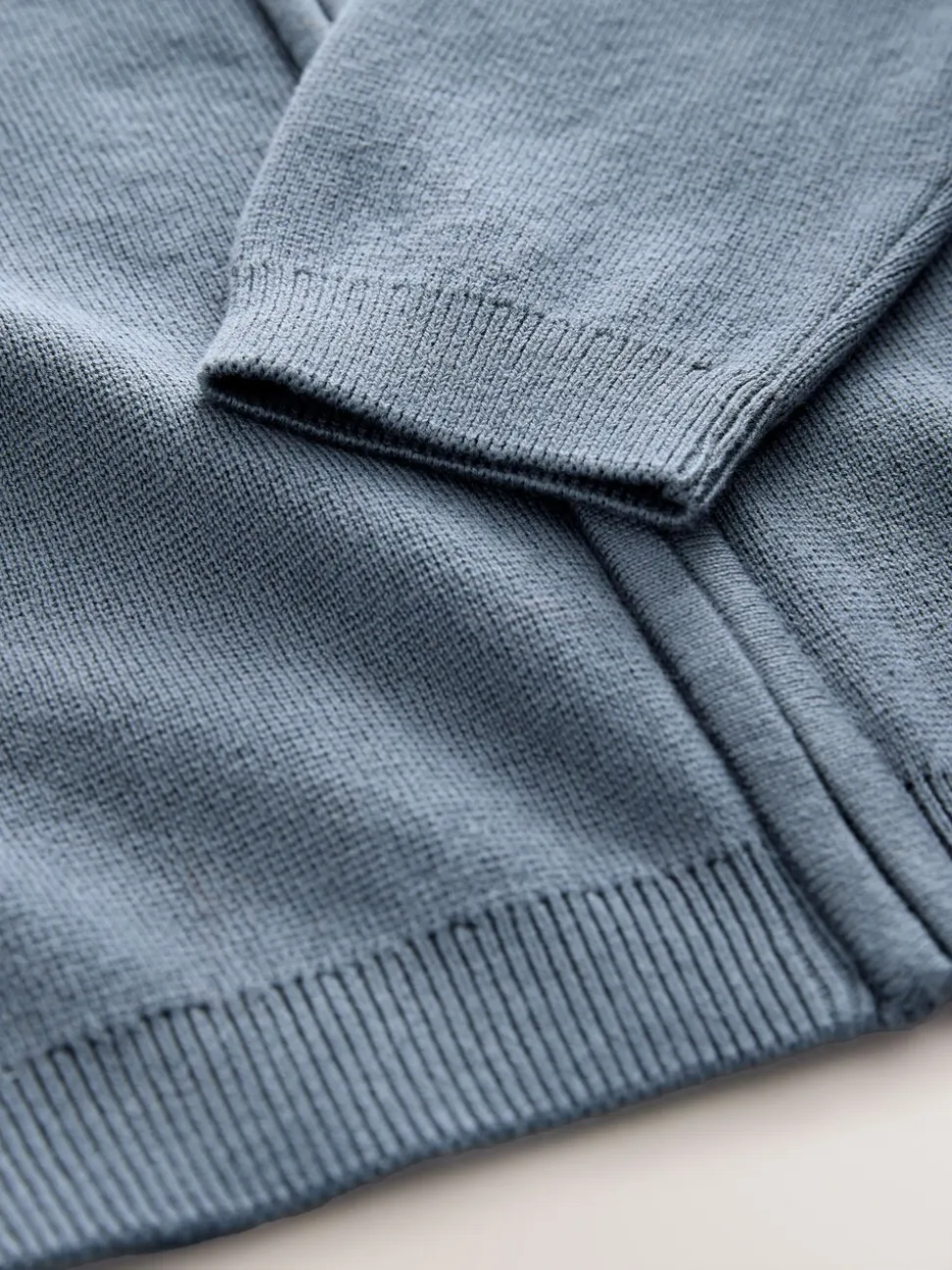 Blauw - Gebreid vest met rits (3-16 jr)