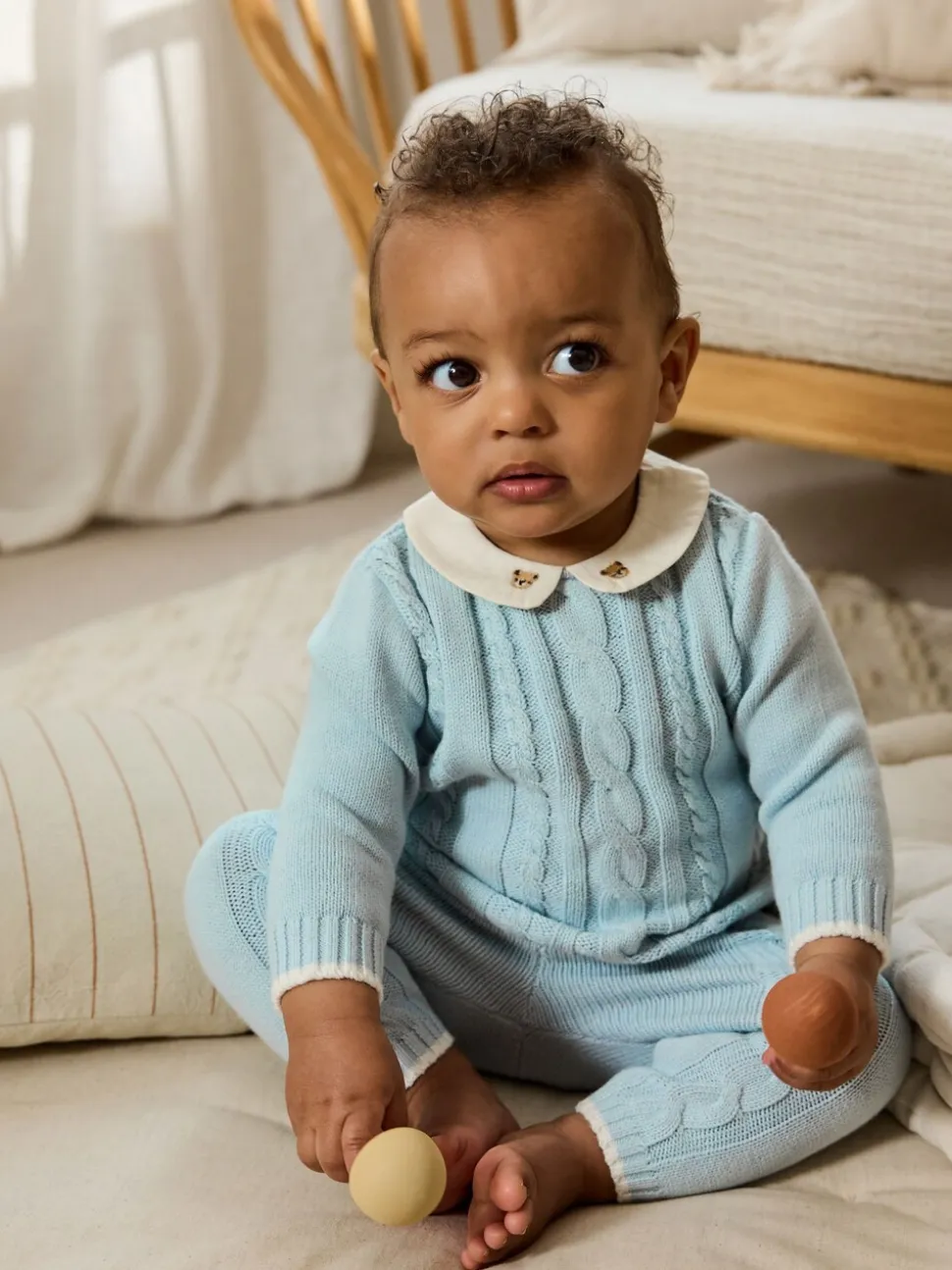 Blauw - Gebreide trui en leggings babyset (0mnd-3jr)