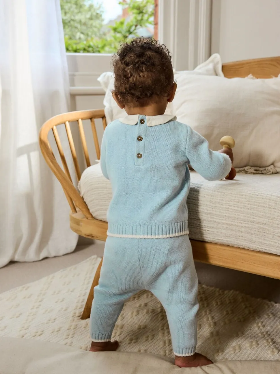 Blauw - Gebreide trui en leggings babyset (0mnd-3jr)