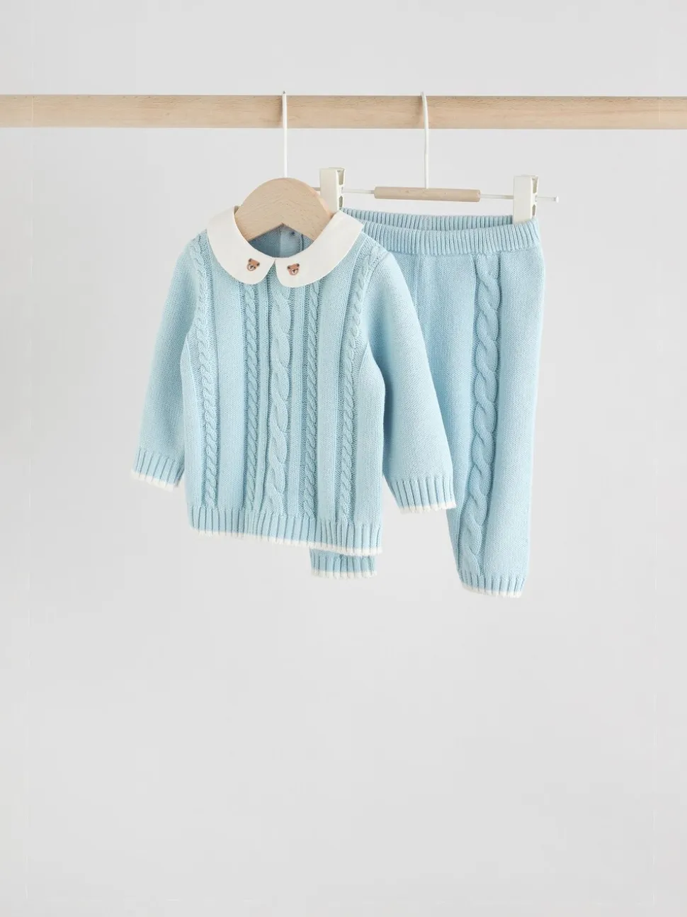 Blauw - Gebreide trui en leggings babyset (0mnd-3jr)