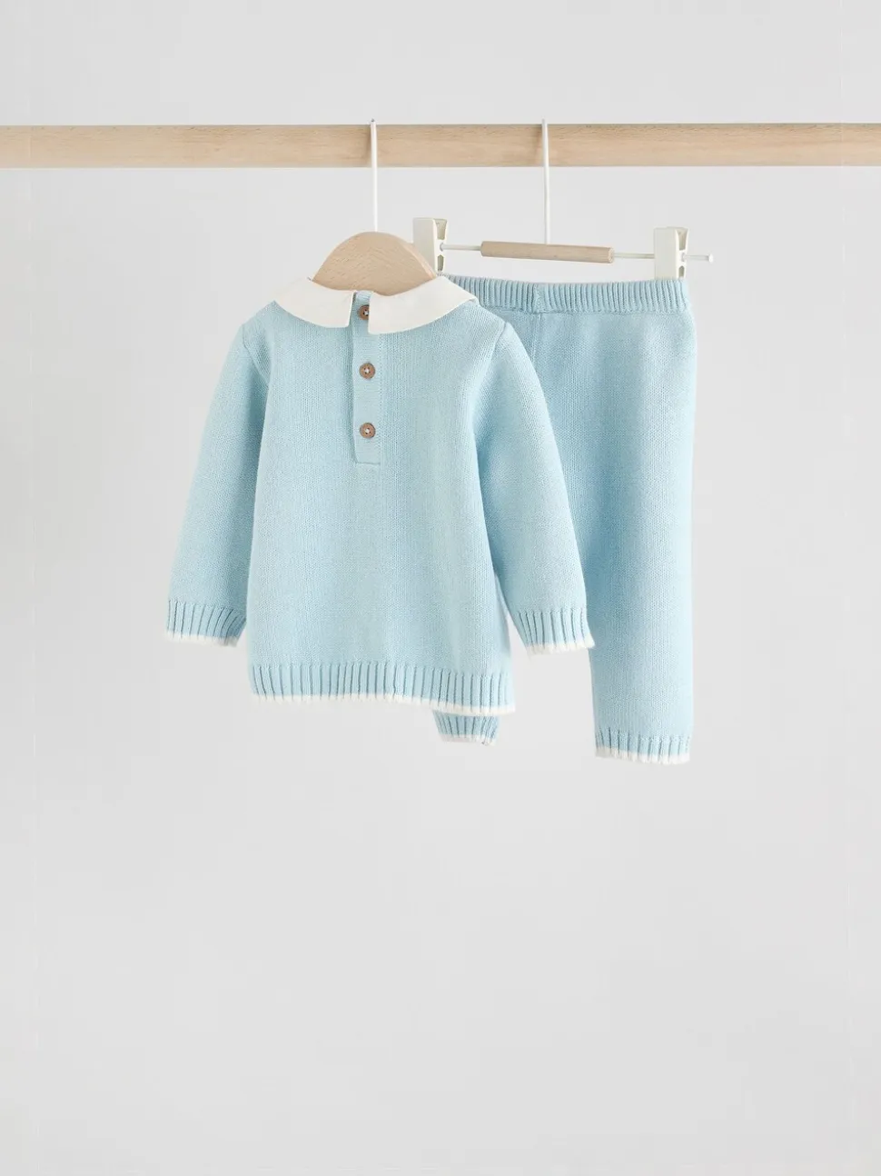 Blauw - Gebreide trui en leggings babyset (0mnd-3jr)