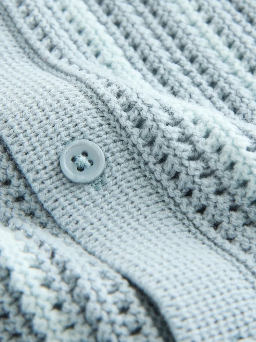 Blauw - Gehaakte gebreide set van overhemd met korte mouwen en shorts (3mnd -10jr)
