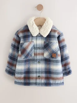 Blauw - Geruite shacket met borgvoering (3mnd -7jr)