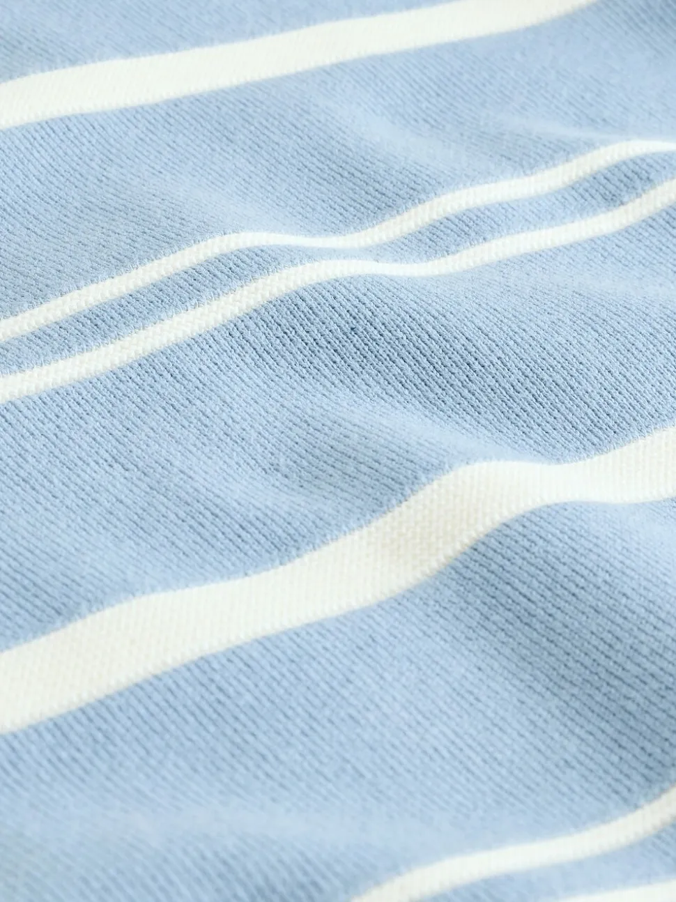Blauw - Gestreepte gebreide trui met ronde hals van 100% katoen (3-16jr)