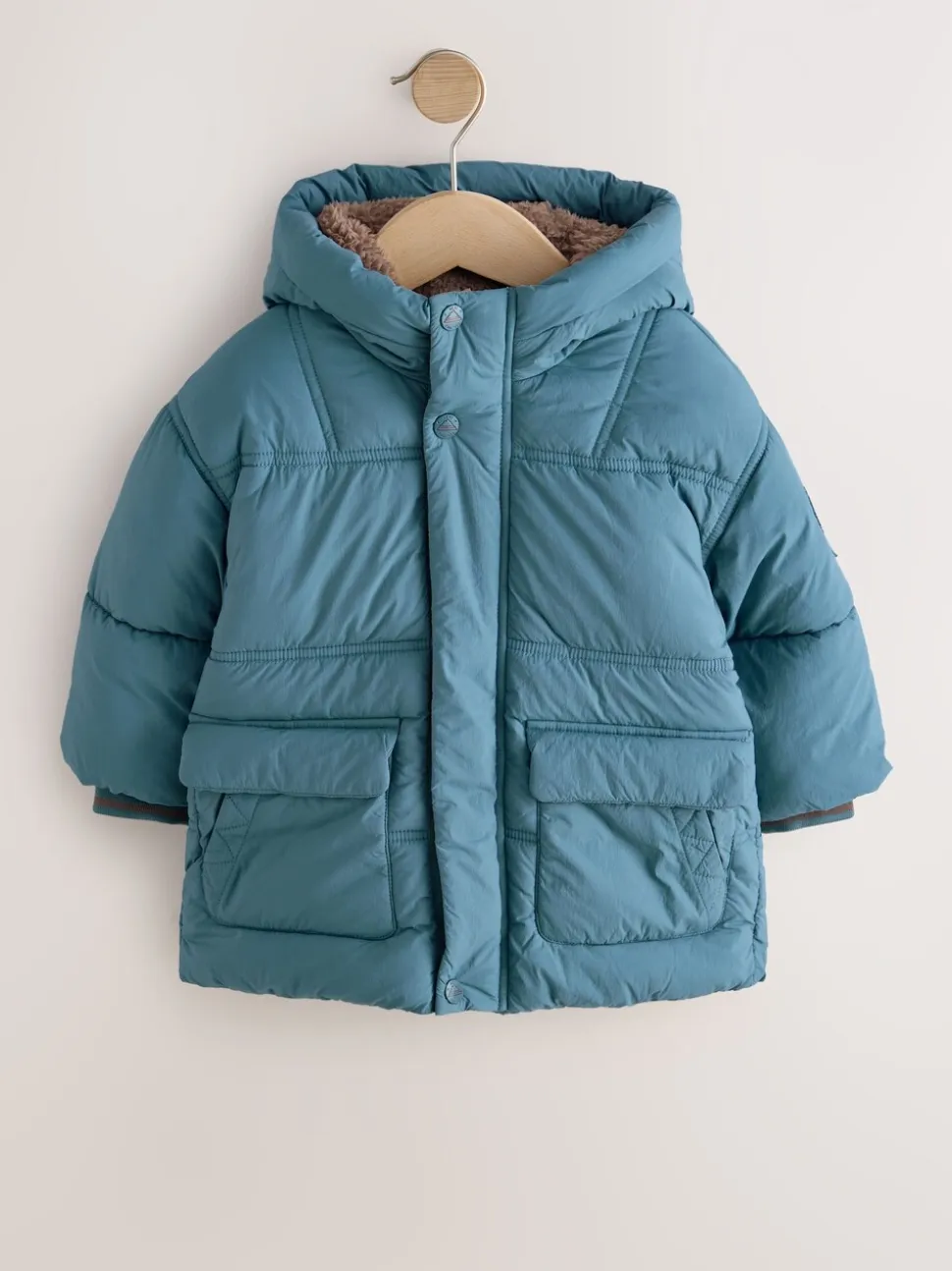 Blauw - Gewatteerde, regenbestendige jas met borgvoering (3mnd-7jr)