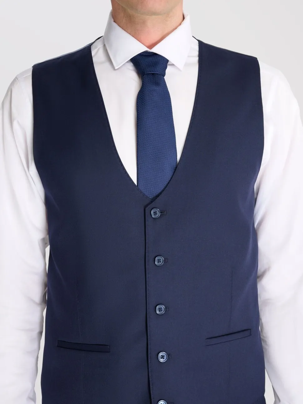 Blauw - Harry Brown Raffi Slim Fit Suit Waistcoat
