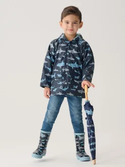 Blauw - Hatley Pink Shark Frenzy Rain Wellies