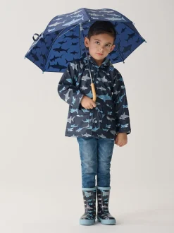 Blauw - Hatley Pink Shark Frenzy Rain Wellies
